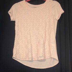 light pink, lace front top